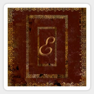 Grunge Leather Look Book Cover Personalised Initial E Sticker